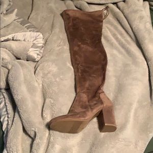 Over the knee suede boots